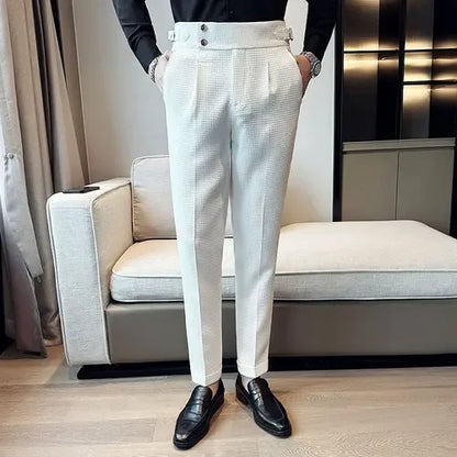 Pantalones High Waist Waffle Business Casual Suit Pants