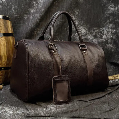 Genuine Leather Travel Duffel Bag