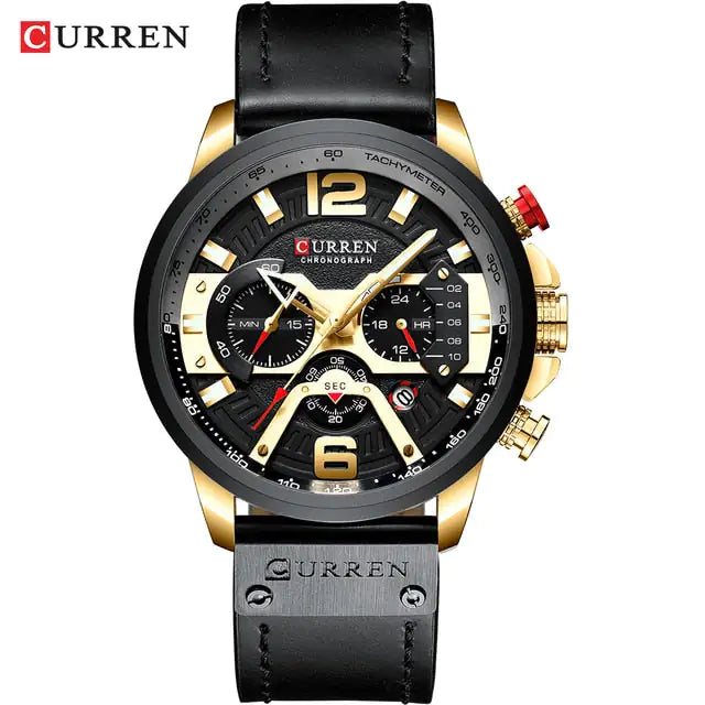 CURREN Leather Chronograph Watch