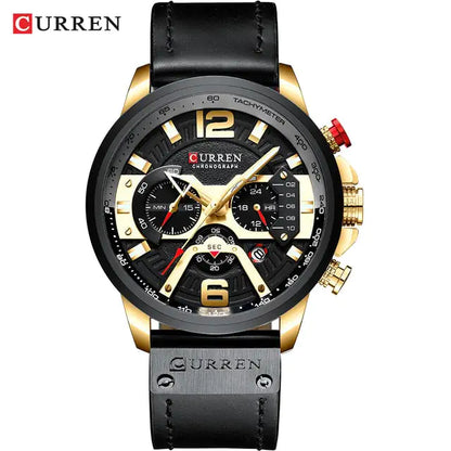 CURREN Leather Chronograph Watch