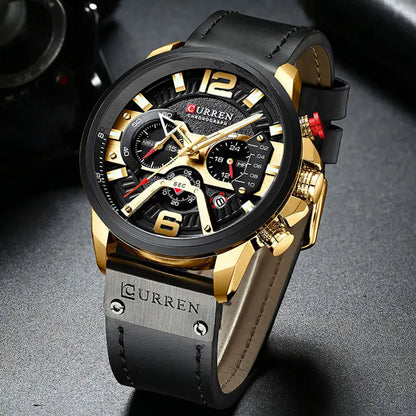 CURREN Leather Chronograph Watch