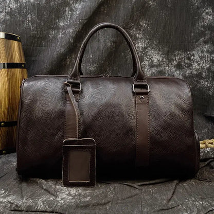 Genuine Leather Travel Duffel Bag
