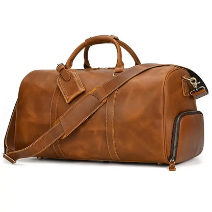 Genuine Leather Travel Duffel Bag