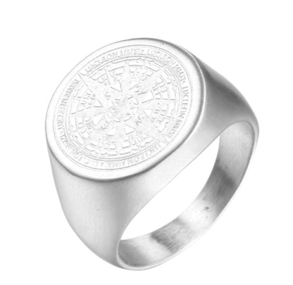 Mens Compass Ring Gold