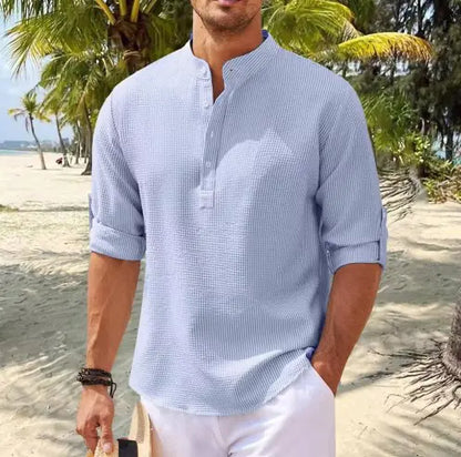 Stand Collar Plaid Shirt