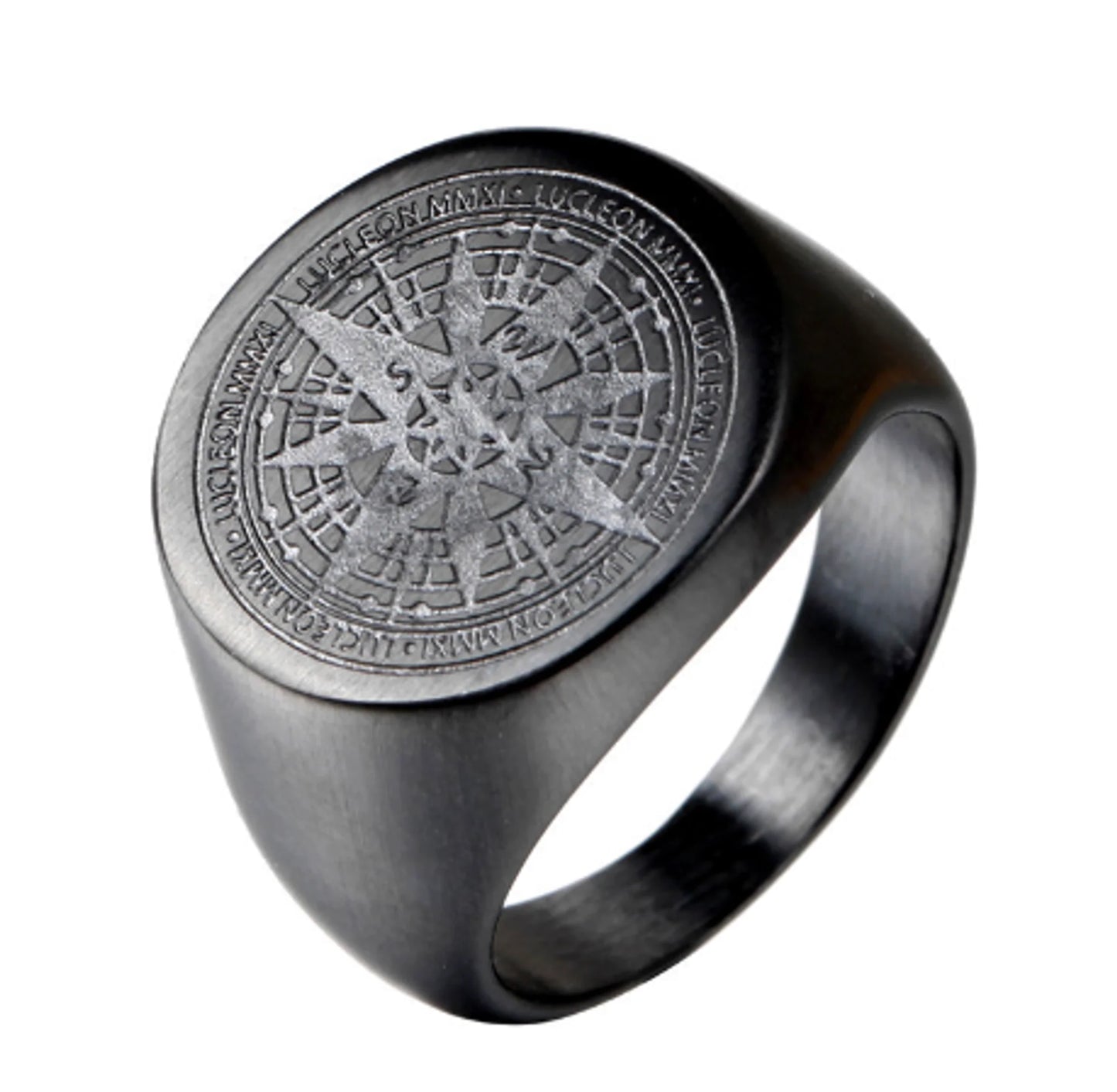Mens Compass Ring Gold