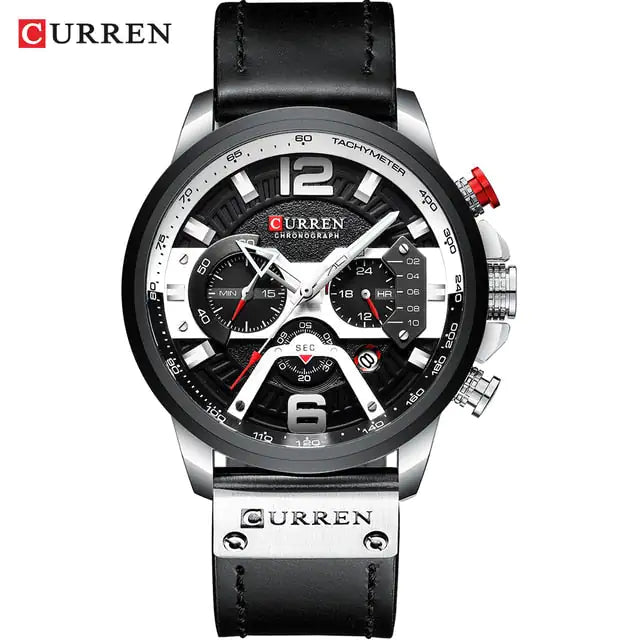CURREN Leather Chronograph Watch