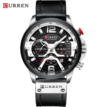 CURREN Leather Chronograph Watch