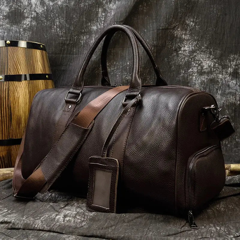 Genuine Leather Travel Duffel Bag