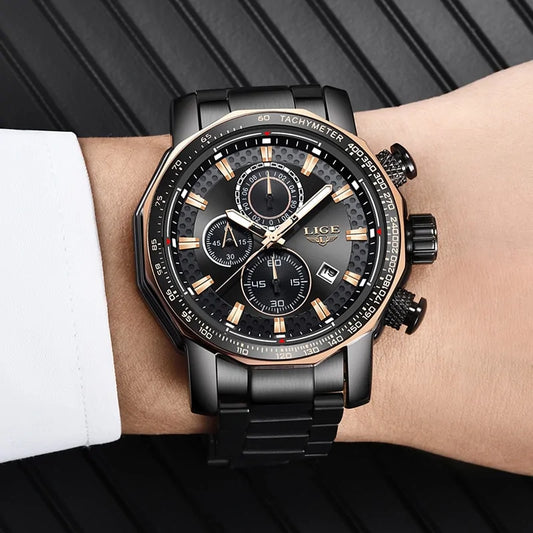 LIGE Mechanical Stainless Steel Watch