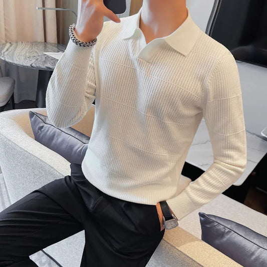 Casual Long Sleeve V-neck Knitted Pullover