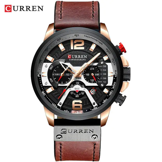 CURREN Leather Chronograph Watch