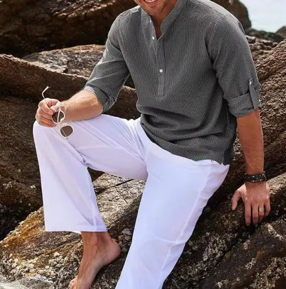 Stand Collar Plaid Shirt