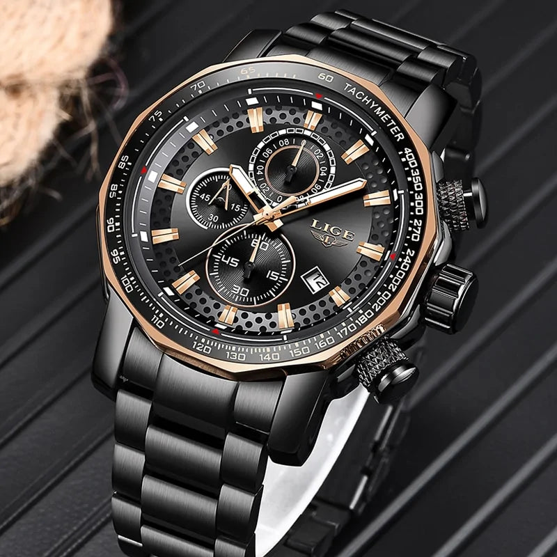 LIGE Mechanical Stainless Steel Watch