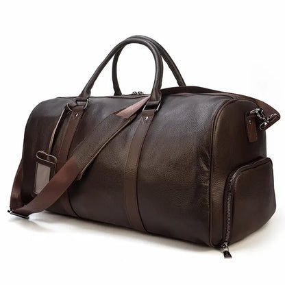 Genuine Leather Travel Duffel Bag