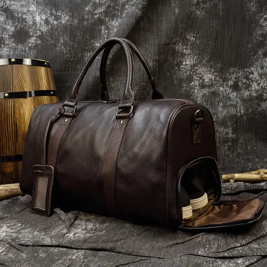 Genuine Leather Travel Duffel Bag
