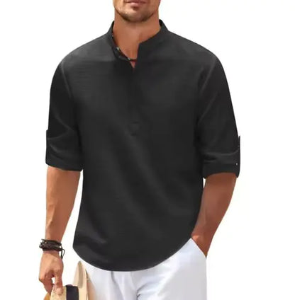 Stand Collar Plaid Shirt