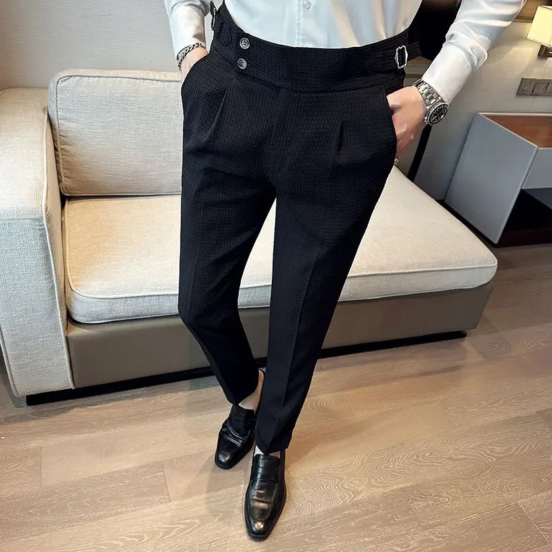 Pantalones High Waist Waffle Business Casual Suit Pants