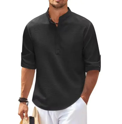 Stand Collar Plaid Shirt