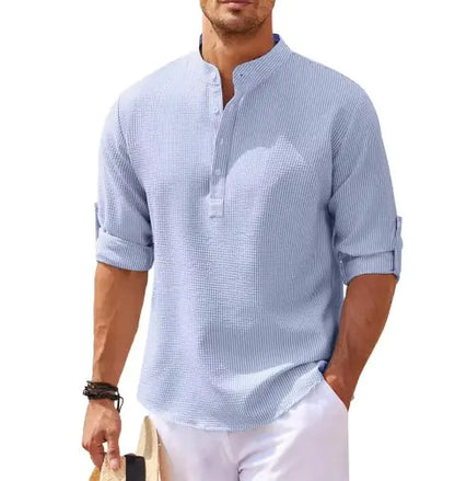 Stand Collar Plaid Shirt