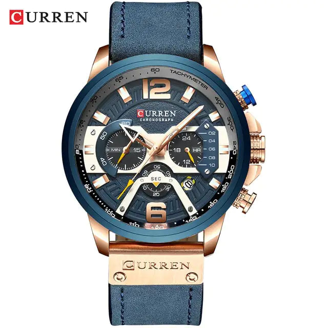 CURREN Leather Chronograph Watch