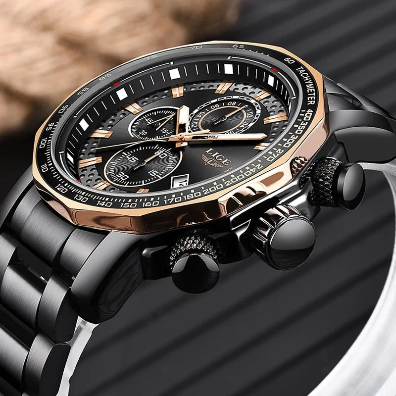 LIGE Mechanical Stainless Steel Watch