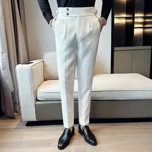 Pantalones High Waist Waffle Business Casual Suit Pants