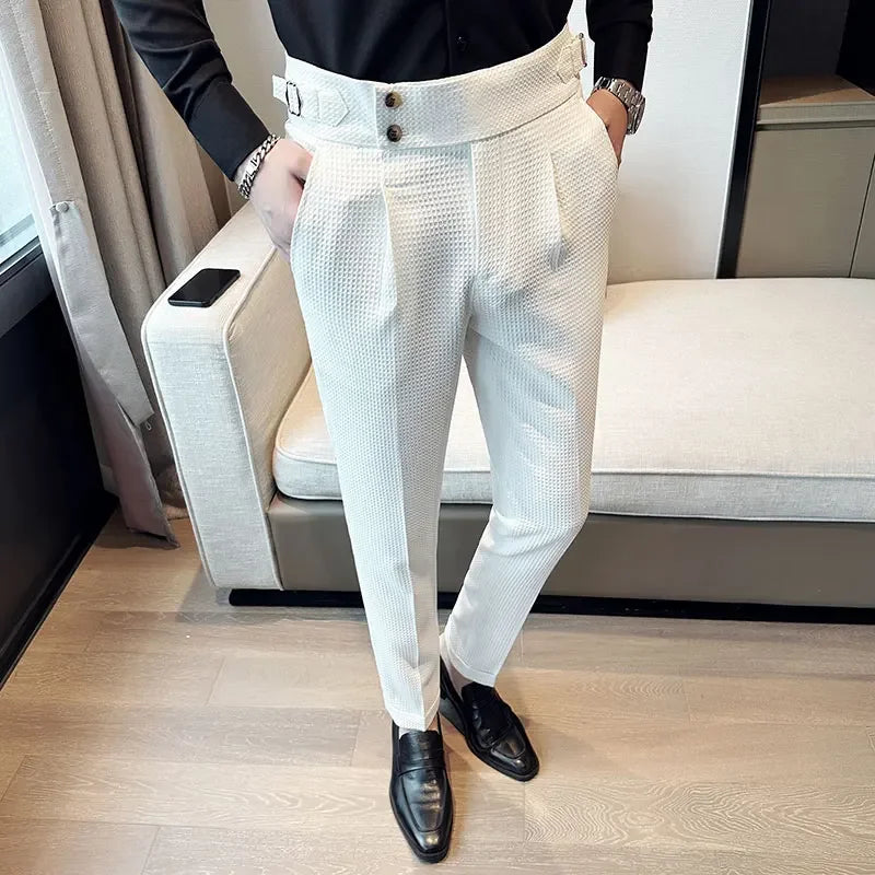 Pantalones High Waist Waffle Business Casual Suit Pants